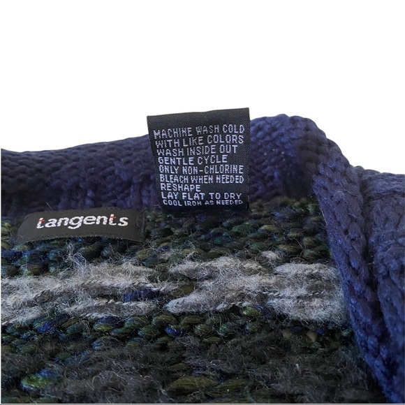 Tangents Multicolored Fair Isle Knit Full Zip Ugly Christmas Sweater Cardigan M - Picture 8 of 11